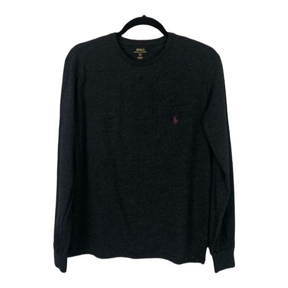 Polo Ralph Lauren Other - Polo Ralph Lauren Mens Heather Dark Gray Long Sleeve Pocket T-Shirt Size Small S